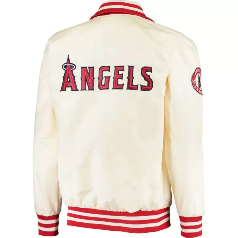 MLB Cream Los Angeles Angels Satin Jackets