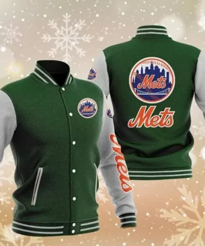 MLB Green New York Mets Baseball Varsity Jacket