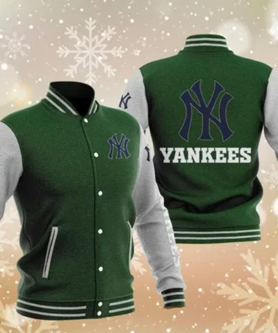 MLB Green New York Yankees Baseball Varsity Jacket