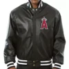 MLB Los Angeles Angels Black Leather Jacket
