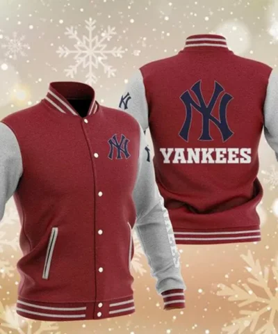 MLB Maroon New York Yankees Baseball Varsity Jacket