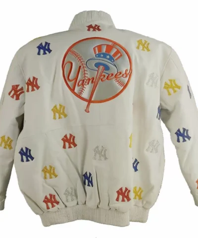 MLB New York Yankees White Leather Jackets