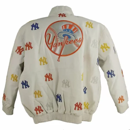 MLB New York Yankees White Leather Jackets