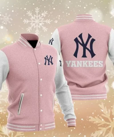 MLB Pink New York Yankees Baseball Varsity Jacket