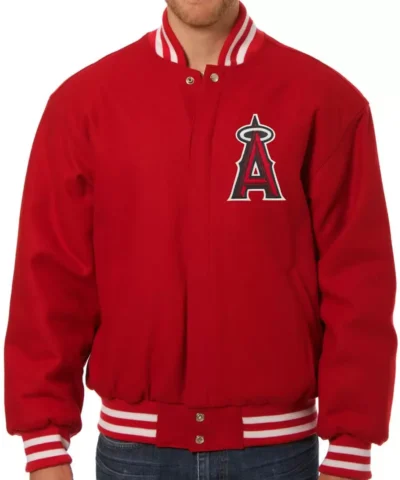 MLB Red Los Angeles Angels Wool Jacket