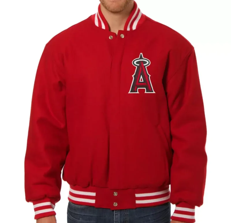 MLB Red Los Angeles Angels Wool Jacket
