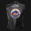 MLB Team Black New York Mets Leather Vests
