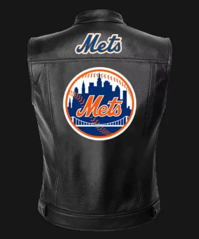 MLB Team Black New York Mets Leather Vests