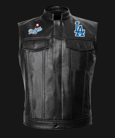 MLB Team Los Angeles Dodgers Leather Vest