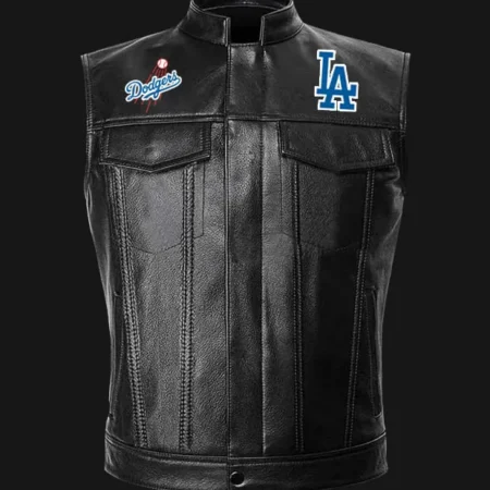 MLB Team Los Angeles Dodgers Leather Vest