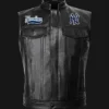 MLB Team New York Yankees Black Leather Vest