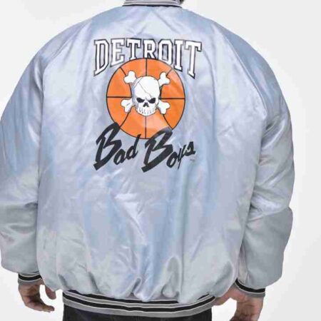Mens Detroit Bad Boys Gray Jacket