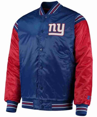 Mens New York Giants Satin Varsity Jacket