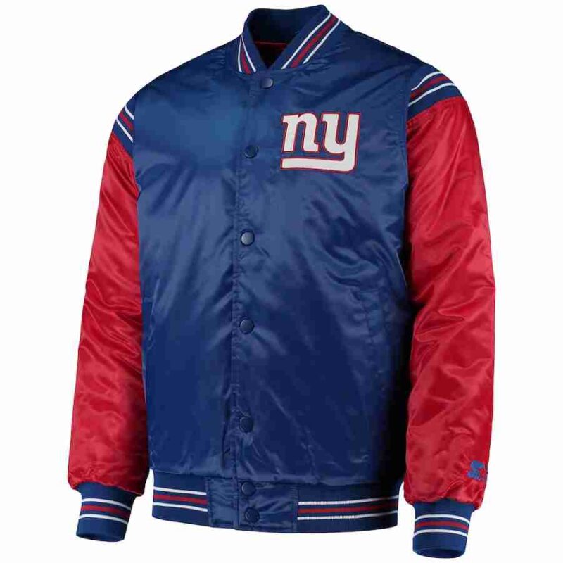Mens New York Giants Satin Varsity Jacket