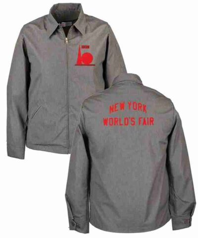 Mens New York Worlds Gray Crew Jacket