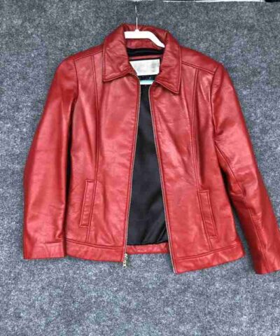 Mens Pelle Red Leather Jacket