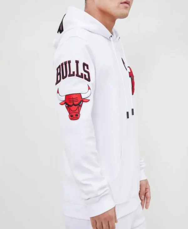 Mens White Chicago Bulls Hoodie