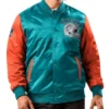 Miami Dolphins Throwback Aqua Orange Satin Jacket