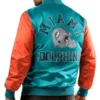 Miami Dolphins Throwback Aqua Orange Satin Jackets