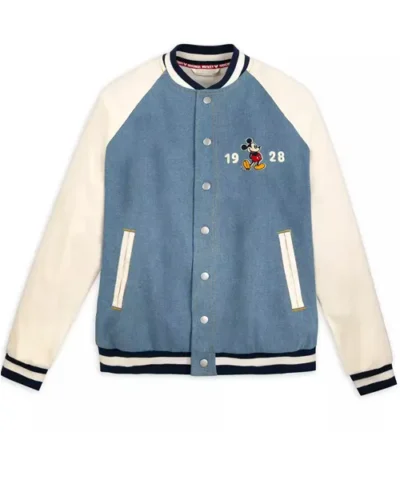 Mickey Mouse Denim Varsity Jacket