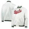Milwaukee Bucks Hardwood Classics White Satin Jacket