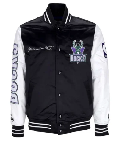 Milwaukee Bucks Team Origins Varsity Satin Jacket