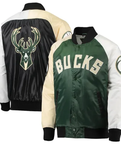 Milwaukee Bucks Tricolor Remix Satin Jacket