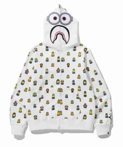 Minions Bape White Hoodie