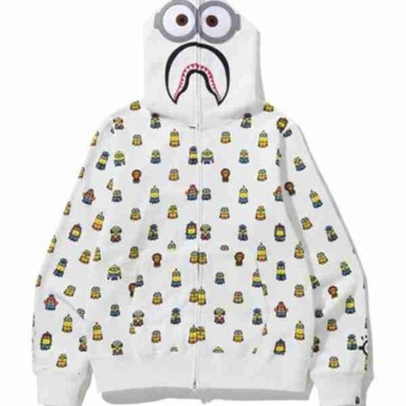 Minions Bape White Hoodie
