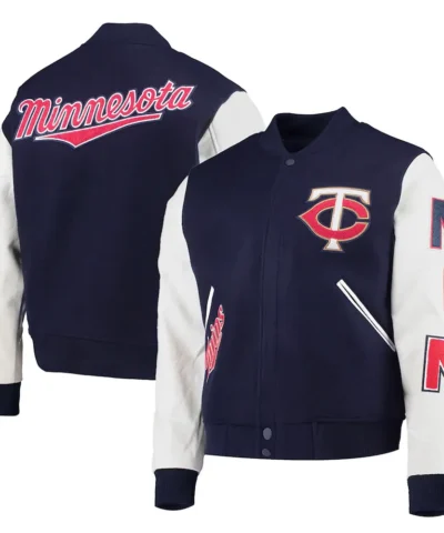Minnesota Twins Letterman Navy and White Jacket