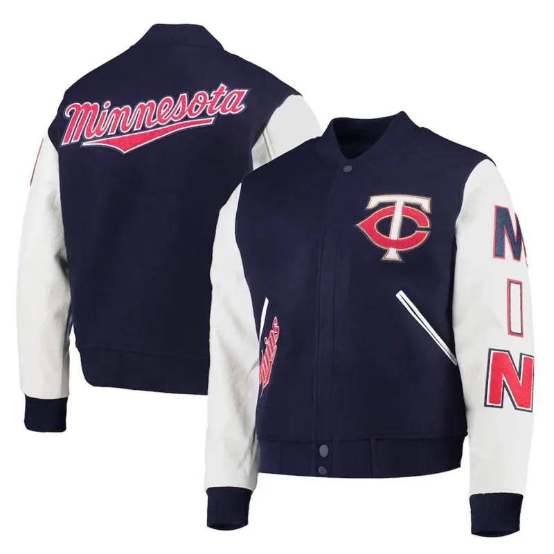 Minnesota Twins Letterman Navy and White Jacket