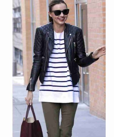 Miranda Kerr Leather Black Jacket