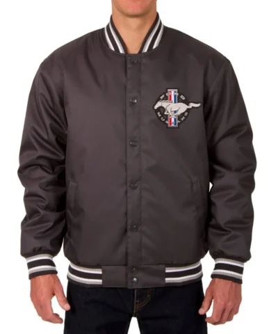 Mustang Ford Varsity Black Satin Jacket