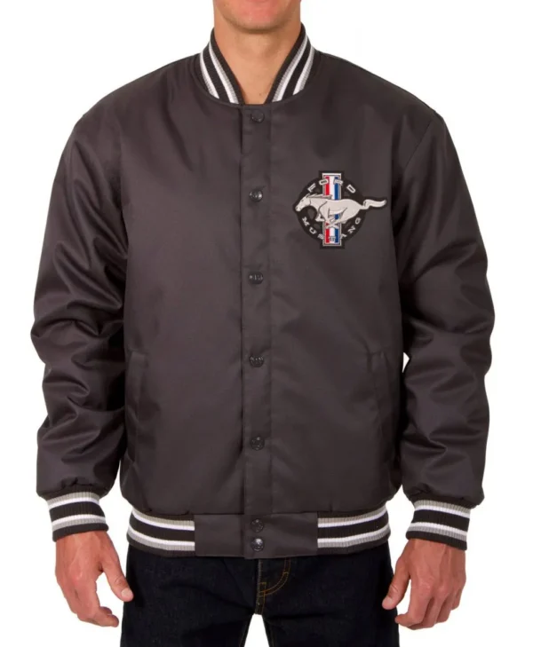 Mustang Ford Varsity Black Satin Jacket