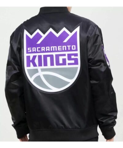 NBA Team Sacramento Kings Big Logo Black Jacket