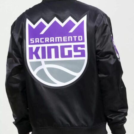 NBA Team Sacramento Kings Big Logo Black Jacket
