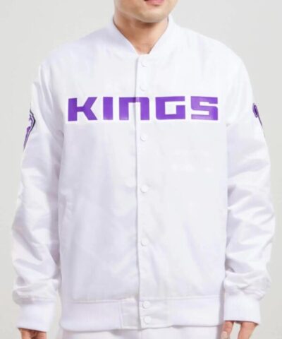NBA Team Sacramento Kings Big Logo Satin Jacket