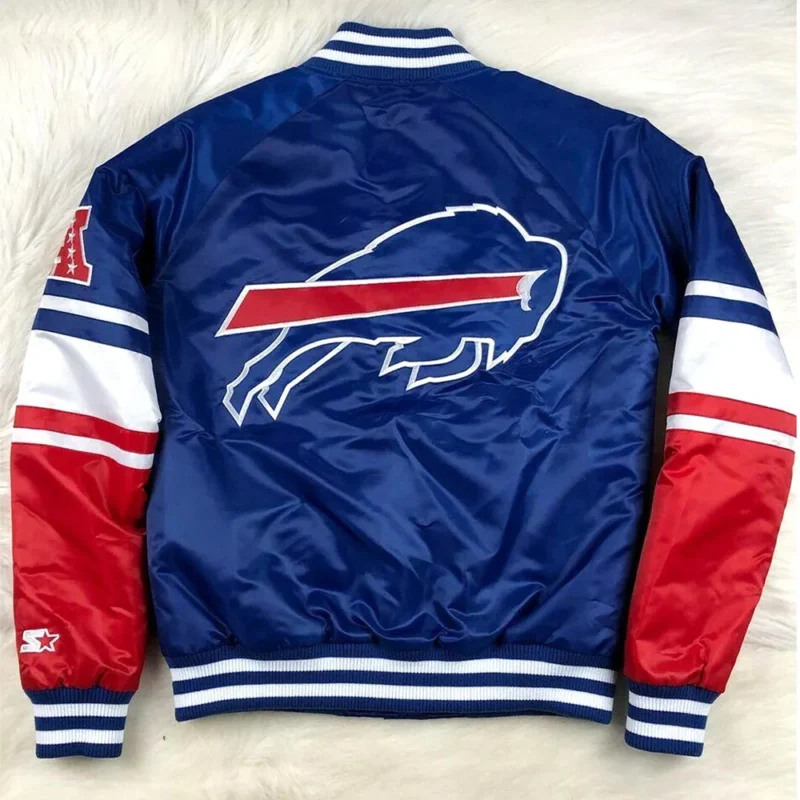 NFL Buffalo Bills Satin Royal Blue and Red Jackets