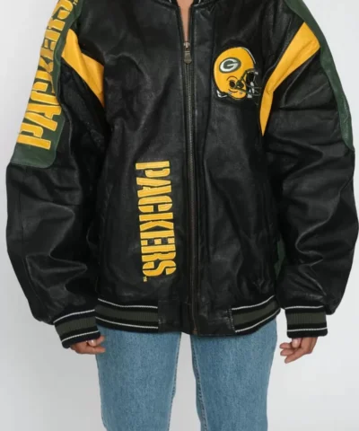 NFL Green Bay Packers Football Leather Jacket