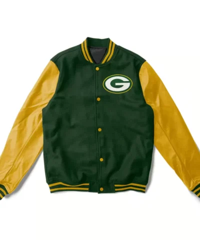 NFL Green Bay Packers Green And Yellow Varsity Jacket