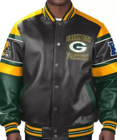 NFL Green Bay Packers Multicolor Leather Jacket