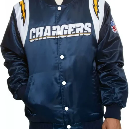 NFL Team Los Angeles Chargers Navy Satin Jacket