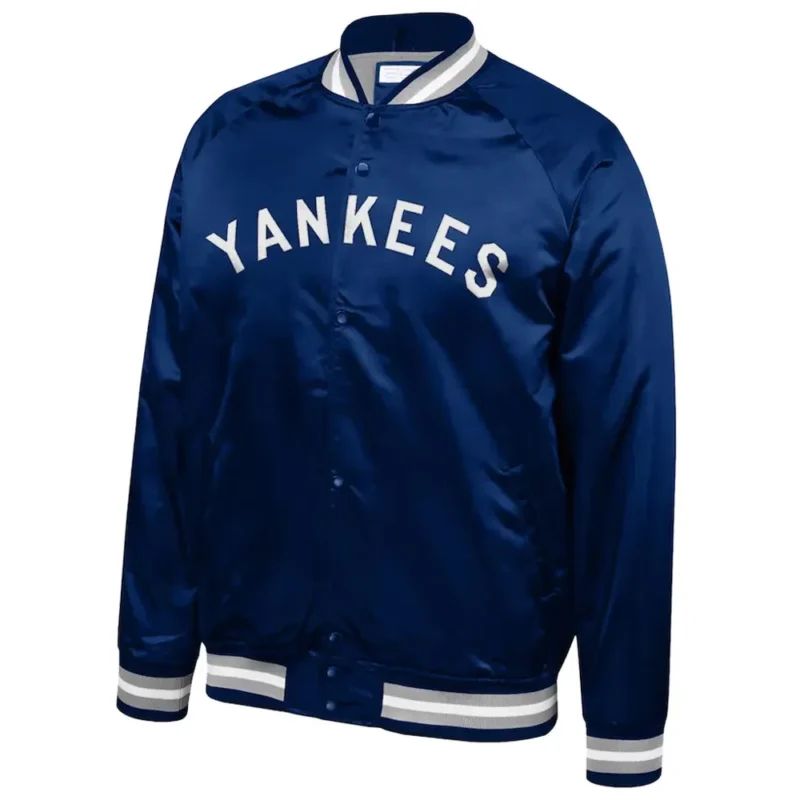 NY Yankees Blue Satin Lightweight Jacket