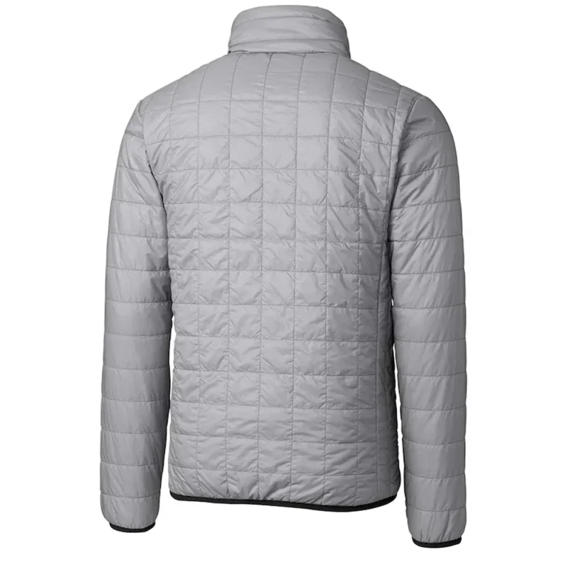 NY Yankees Full Zip Grey Puffer Jackets
