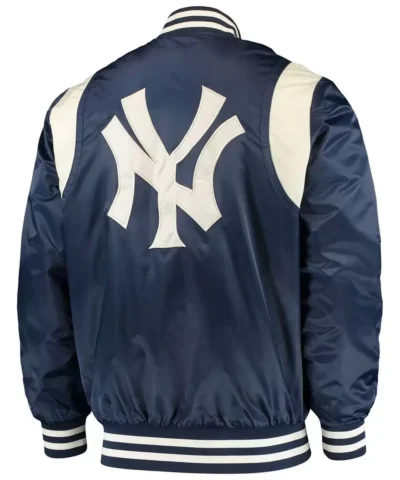 Navy Cream New York Yankees Vintage Satin Jackets