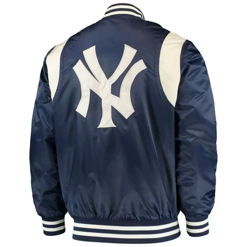Navy Cream New York Yankees Vintage Satin Jackets