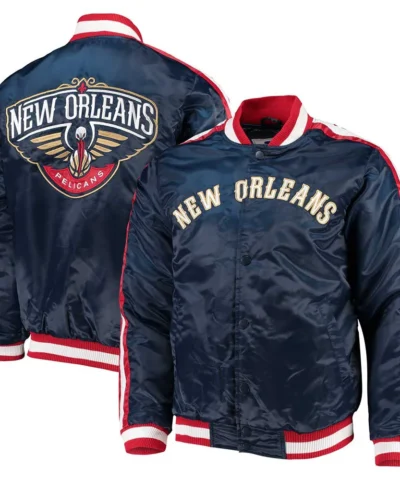 Navy The Offensive New Orleans Pelicans Satin Jacket