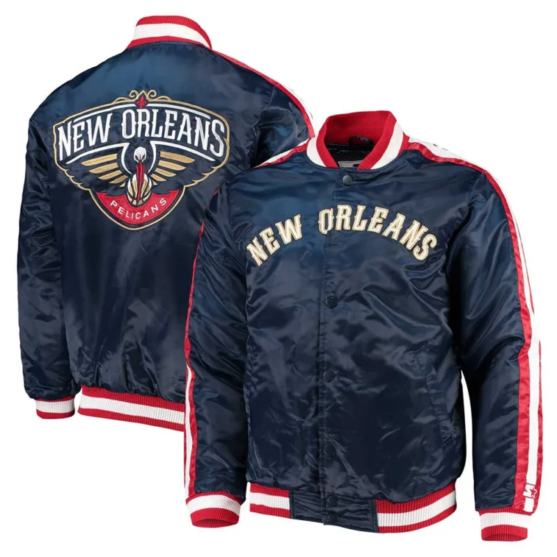 Navy The Offensive New Orleans Pelicans Satin Jacket