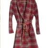 Ncuti Gatwa Doctor Who Red Plaid Wool Robe Front