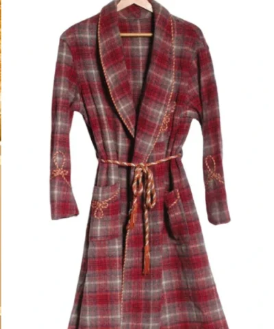 Ncuti Gatwa Doctor Who Red Plaid Wool Robe Front